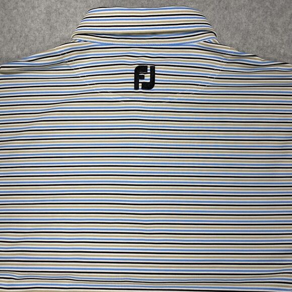 FootJoy Shirt Mens Size Large Striped Golf Polo Treesdales Preppy Short Sleeve - Picture 6 of 11